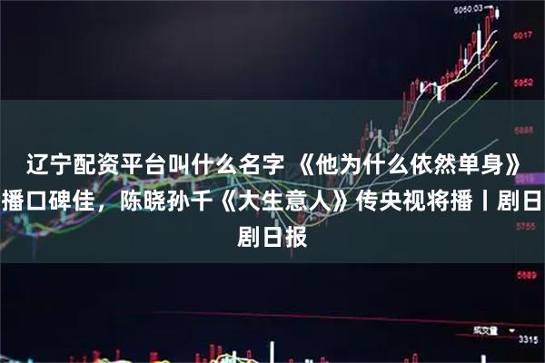 辽宁配资平台叫什么名字 《他为什么依然单身》首播口碑佳，陈晓孙千《大生意人》传央视将播丨剧日报